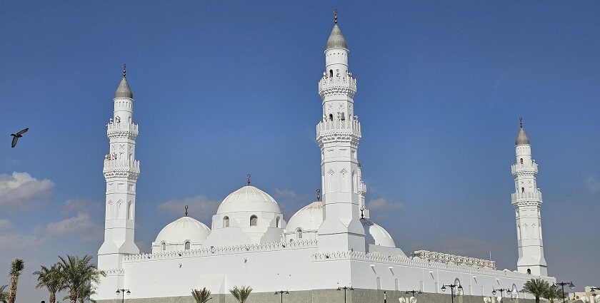 The mosque in Saudi Arabia showcases rich Islamic history and architecture.