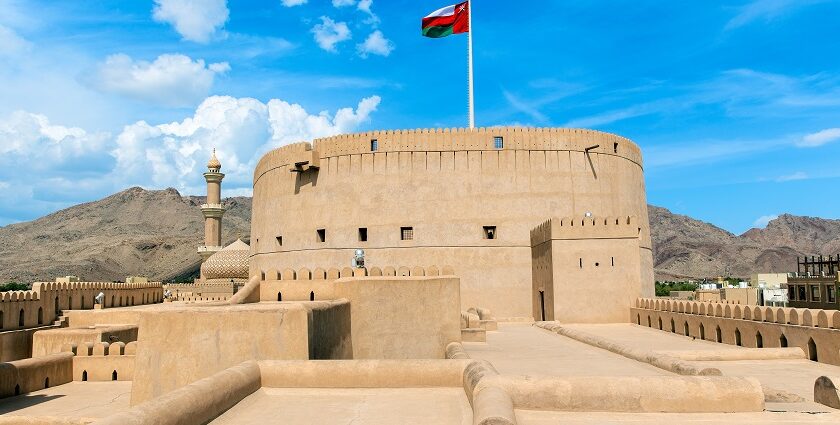 A glimpse of the iconic Nizwa Fort, showcasing Omani history, architecture, and culture.