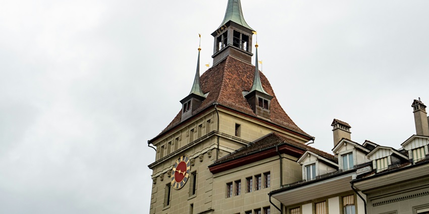 A breathtaking view of Käfigturm with amazing brown architecture during the daytime.