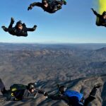 An image showing a group of people skydiving in Canada for every traveller to try.