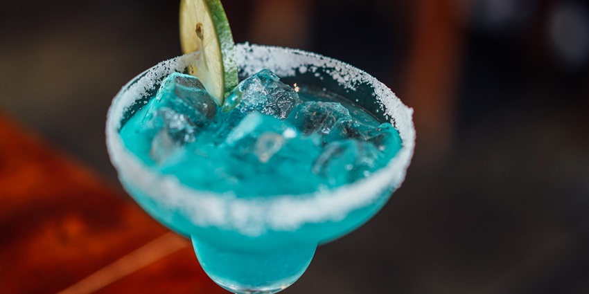 Image of Blue cocktail with lime in 525 Cocktails & Tapas, Luang Prabang
