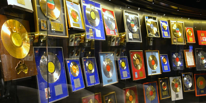 Image showing exhibits at ABBA The Museum, a vibrant tourist attraction near Vasa Museum.