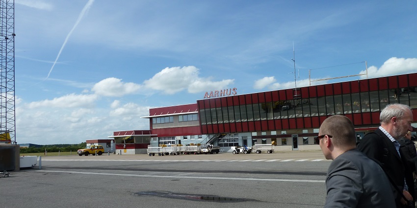 An image showing a view of Aarhus Airport, one of the major airports in Denmark.