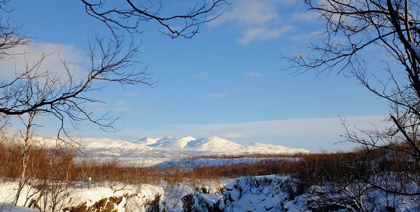 An image showing the scenic view of Abisko National Park as seen from the canyon