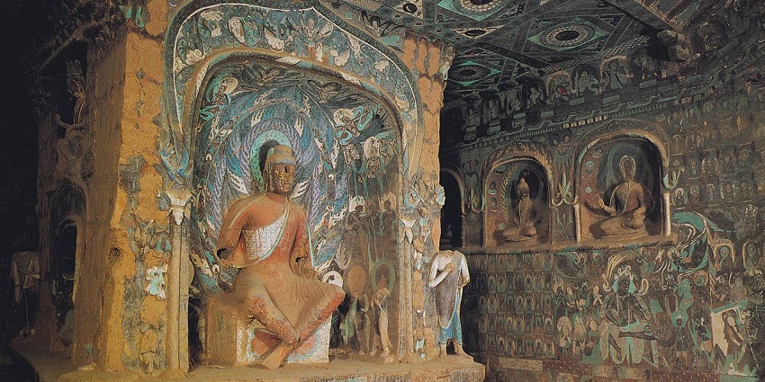 Mogao caves have outstanding murals and statues.