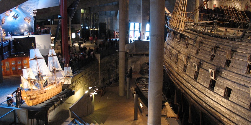The Vasa Museum's striking interior in Stockholm, among the top museums in Sweden.