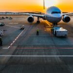 View of Barcelona–El Prat Airport, the international airport of Barcelona, Spain.