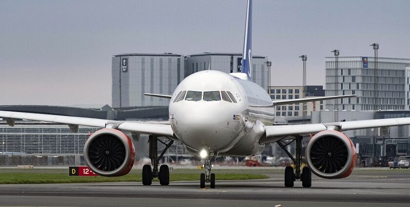 An image of the Copenhagen airport terminal, one of the major airports in Denmark.