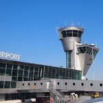 An image of the exterior of Helsinki Airport, a major airport in Finland