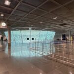 An image of the Frankfurt Airport terminal, an international airport in Germany.