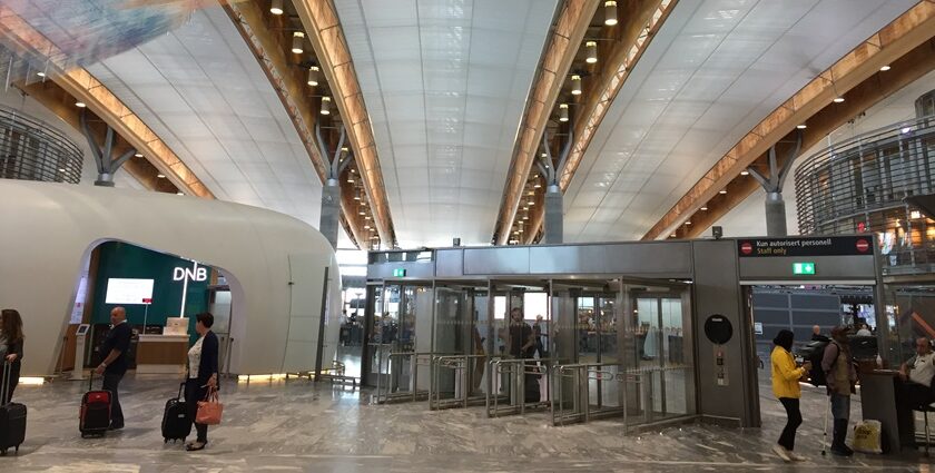 An image of the interior of Oslo Airport, an international airport in Norway.