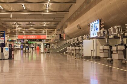 An image of Stockholm Arlanda Airport's terminal, an international airport in Sweden.