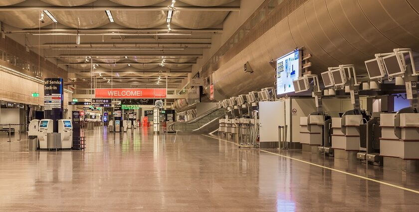 An image of Stockholm Arlanda Airport's terminal, an international airport in Sweden.