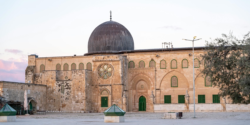 Historic mosque located on the Temple Mount near the Solomon Temple in Jerusalem.