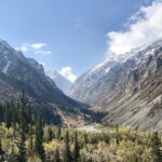 Ala Archa National Park features majestic mountains and hiking trails in Kyrgyzstan.