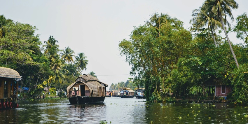 An image of Alappuzha (or Alleppey), a city on the Laccadive Sea in the state of Kerala