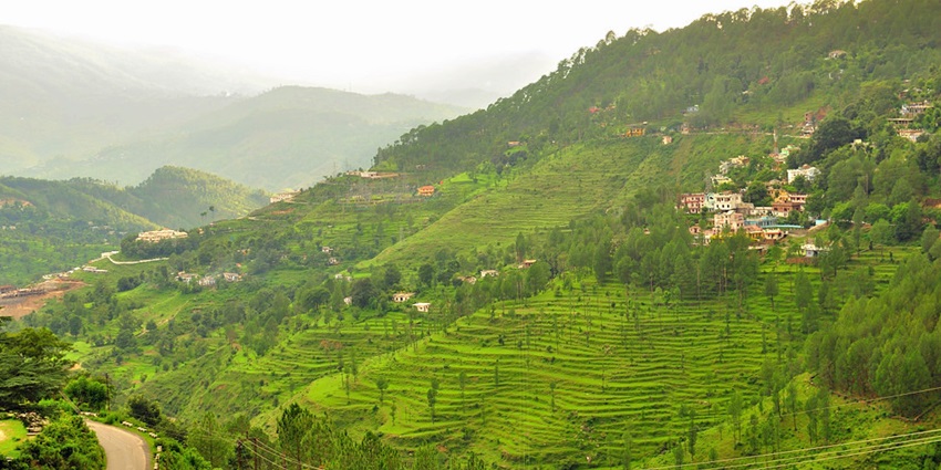 Hillside townscape in Almora, one of ideal places to visit in October with family in India