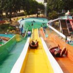 Kids enjoying huge water slides and swimming pools at Anandi Water Park Lucknow