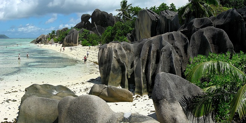 Stunning white-sand beach with unique granite rock formations, among the best places to visit in Seychelles