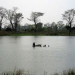 The beautiful picture of the Anupam Lake in Bihar in Kaimur district surrounded by mountains.