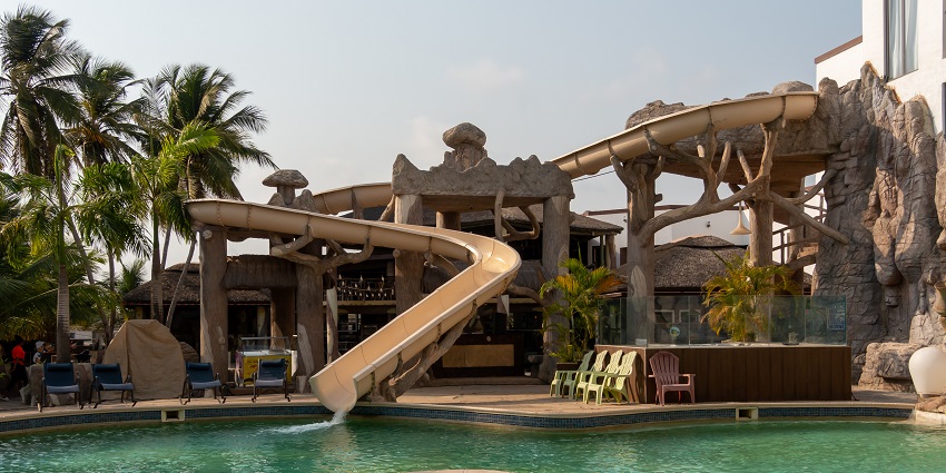 A unique slide at Aquabrava near Barcelona, Spain