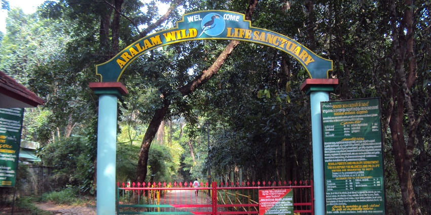 An image of the Aralam Wildlife Sanctuary, a famous tourist destination in South India.