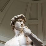 Image of Michelangelo's David statue in Florence, - discover Art museum in Italy