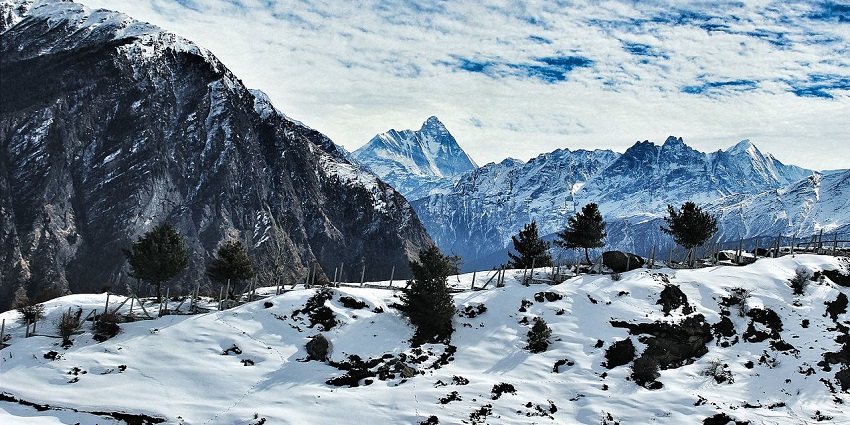 Auli is a snow-covered ski destination in Uttarakhand with panoramic Himalayan views.