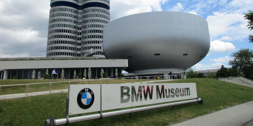 An image showing the BMW Museum, a popular tourist attraction near Deutsches Museum
