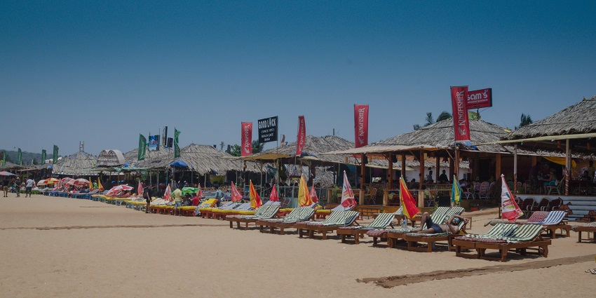 An image of Baga Beach in Goa, one of the famous beaches in India for families.