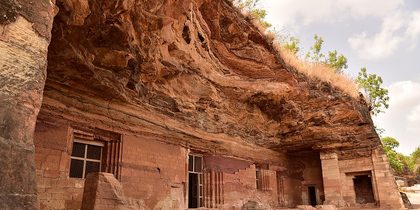 An image of Bagh Caves in Madhya Pradesh, one of the most popular caves in India