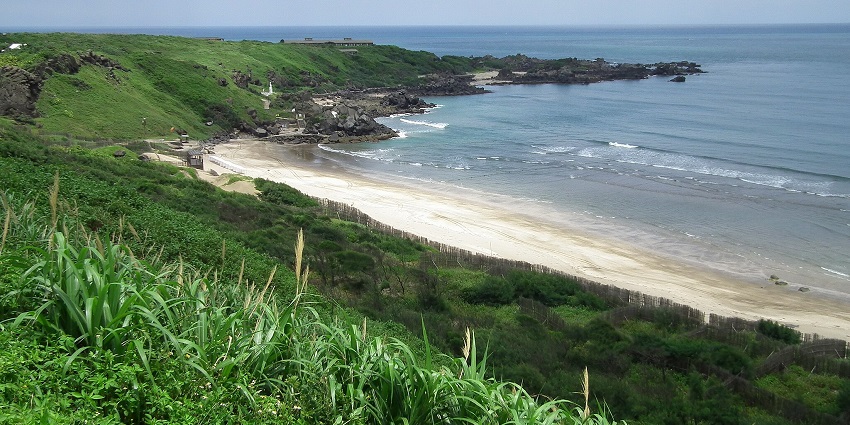 One of the scenic sandy Taiwan beaches with clear blue waters and natural magnificence.