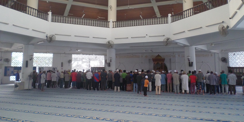Religious activities organised in the prayer hall in the mosque