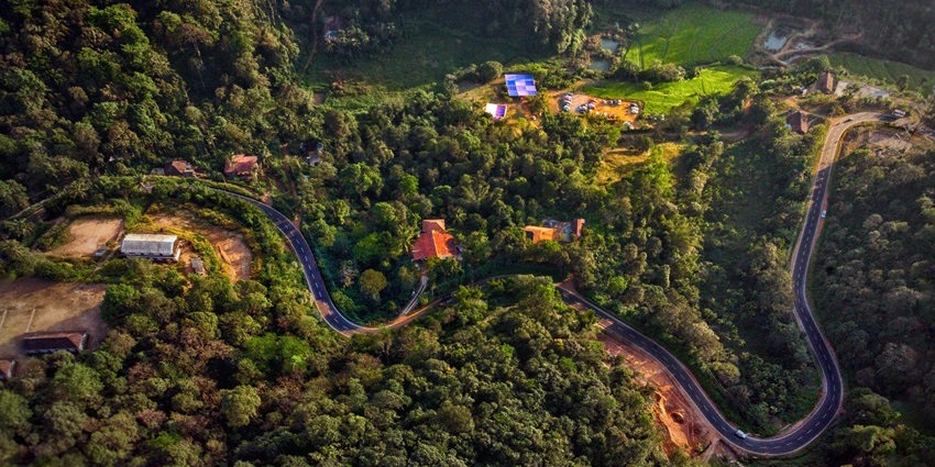 A view of Coorg featuring lush greenery, one of the best places for road trips in India.