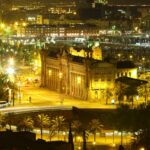 An amazing view of Barcelona nightlife from one of the restaurants