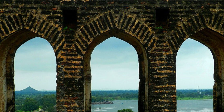 Barua Sagar Tal is seen from the windows of Barua Sagar Fort in Jhansi, Uttar Pradesh.