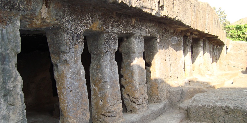 An image of Bava Pyara caves of Junagadh Buddhist Cave Groups in Gujarat, India