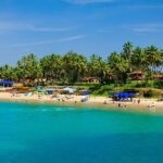 An image of Palolem Beach in Goa, one of the beaches in India for families.