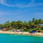 An image of a beach in Goa, one of the famous beaches in India with blue water.