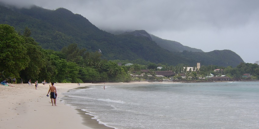 An image of Beau Vallon, a popular beach destination offering water sports and sunsets