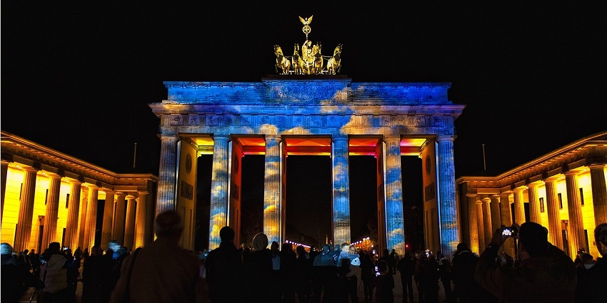 An image of the Brandenburg Gate in Berlin, a popular destination for New Year celebrations