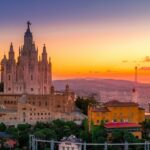 An aerial view of the city of Barcelona cathedral - best things to do in Barcelona in September