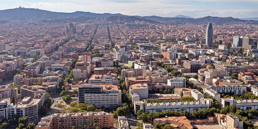 Panorama of Barcelona in Spain