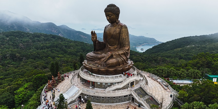 A glimpse of the Big Buddha, also known as Tian Tan Buddha is also located on Lantau Island.