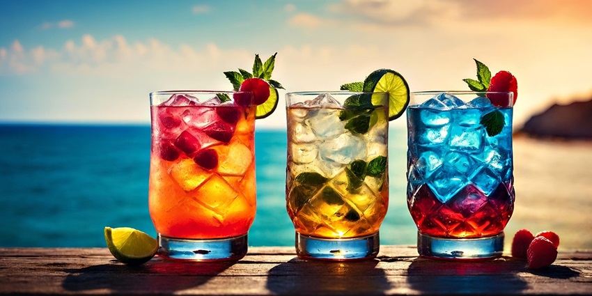 Colourful cocktails similar to the Bisty & CO cocktails in Ulaanbaatar Mongolia Nightlife