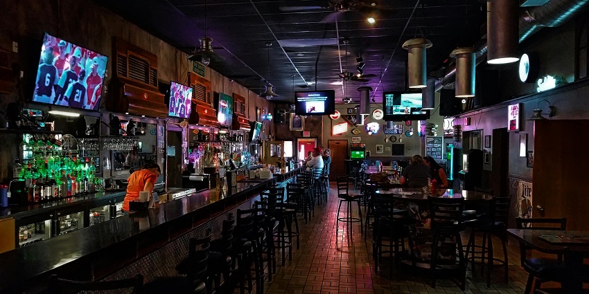 A view of the live sports TV available at the popular Bob's Bar and Disco in Spain.