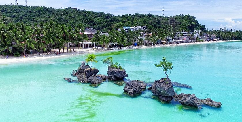 Boracay Island boasts white sand beaches, clear waters, and stunning views