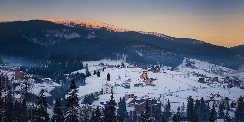 Popular Ukrainian mountain resort offering skiing and scenic views.