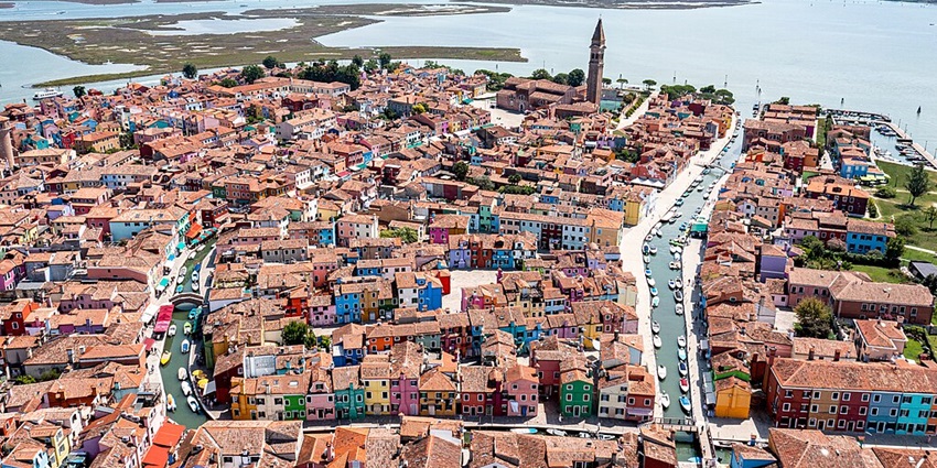 Majestic view of Burano island, a place to visit in Venice