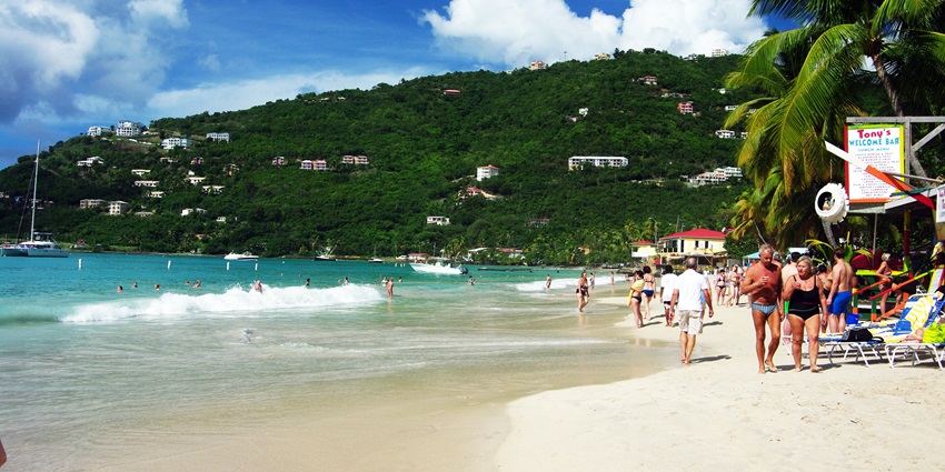An image of Cane Garden Bay, one of the best beaches in Tortola with calm waters